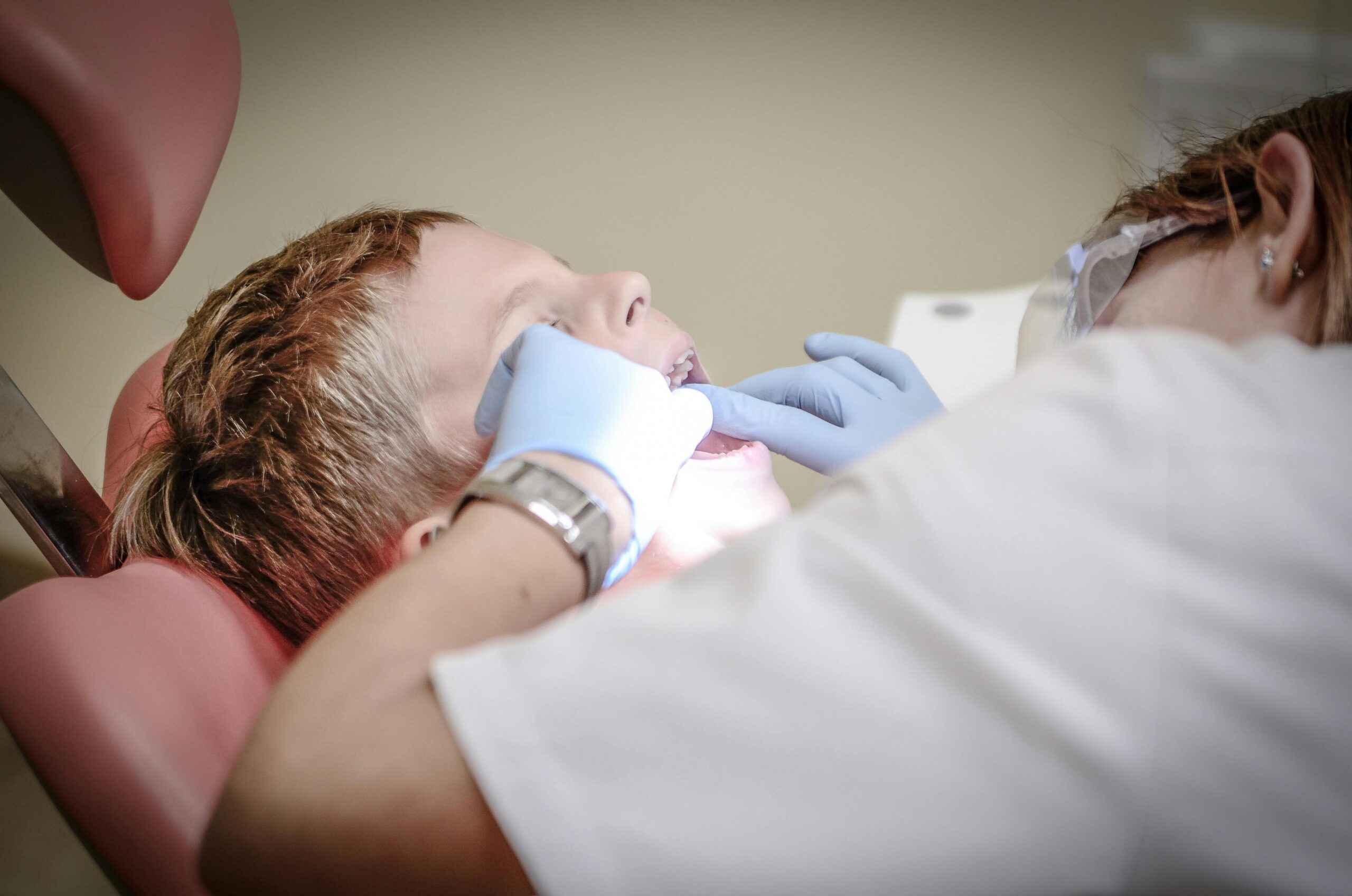 Child at a dentist appointment.