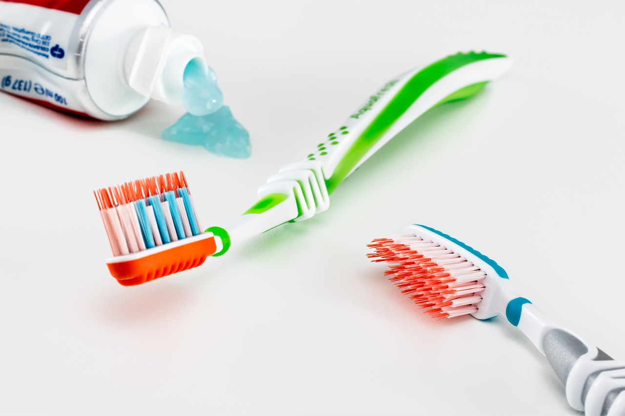 Toothbrush and toothpaste.